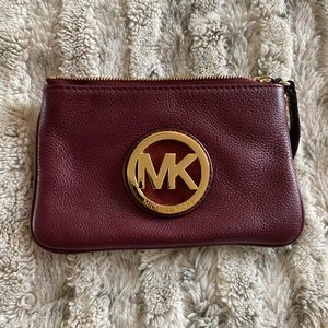 Michael Kors Logo Leather Wristlet